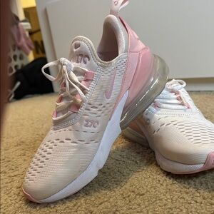 Nike Air Max 270 White and Pink Sneakers
